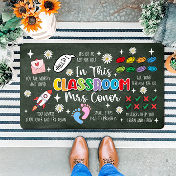 Personalized Special Education Doormat - Custom Teacher Welcome Mat - Positive Affirmation Rug for Classroom - Back to School Decor