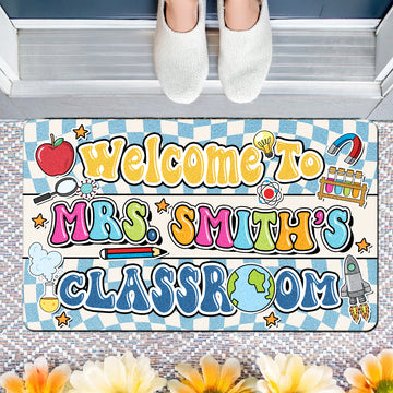 Science Teacher Doormat - Welcome to the Classroom Mat - Personalized STEM Decor for Science Lovers