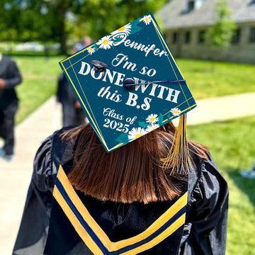 Custom College Bachelor of Science Graduation Cap Topper, I'm so Done with this BS Grad Cap