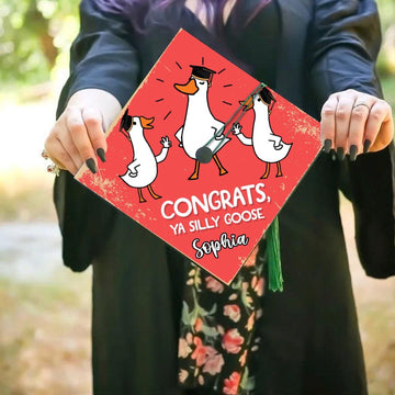 Funny Silly Goose Graduation Cap Topper, Custom Goose Grad Cap, Gift For Best Friend