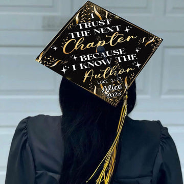 Personalized Christian Graduation Cap Topper, Custom Black Queen Grad Cap