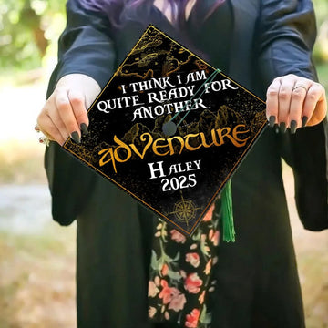 Personalized Ready For Another Adventure Graduation Cap Topper, Motivative Grad Cap