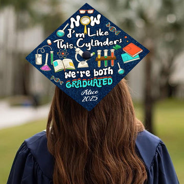 Custom Biology Science Graduation Cap Topper, Now I'm Like This Cylinder Grad Cap