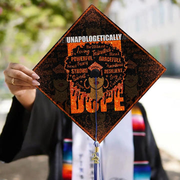 Unapologetically Dope Black Queen Graduation Cap Topper, Melanin Grad Cap