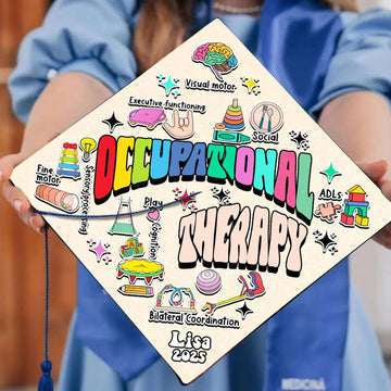 Custom Occupational Therapy Graduation Cap Topper, Therapist Grad Cap
