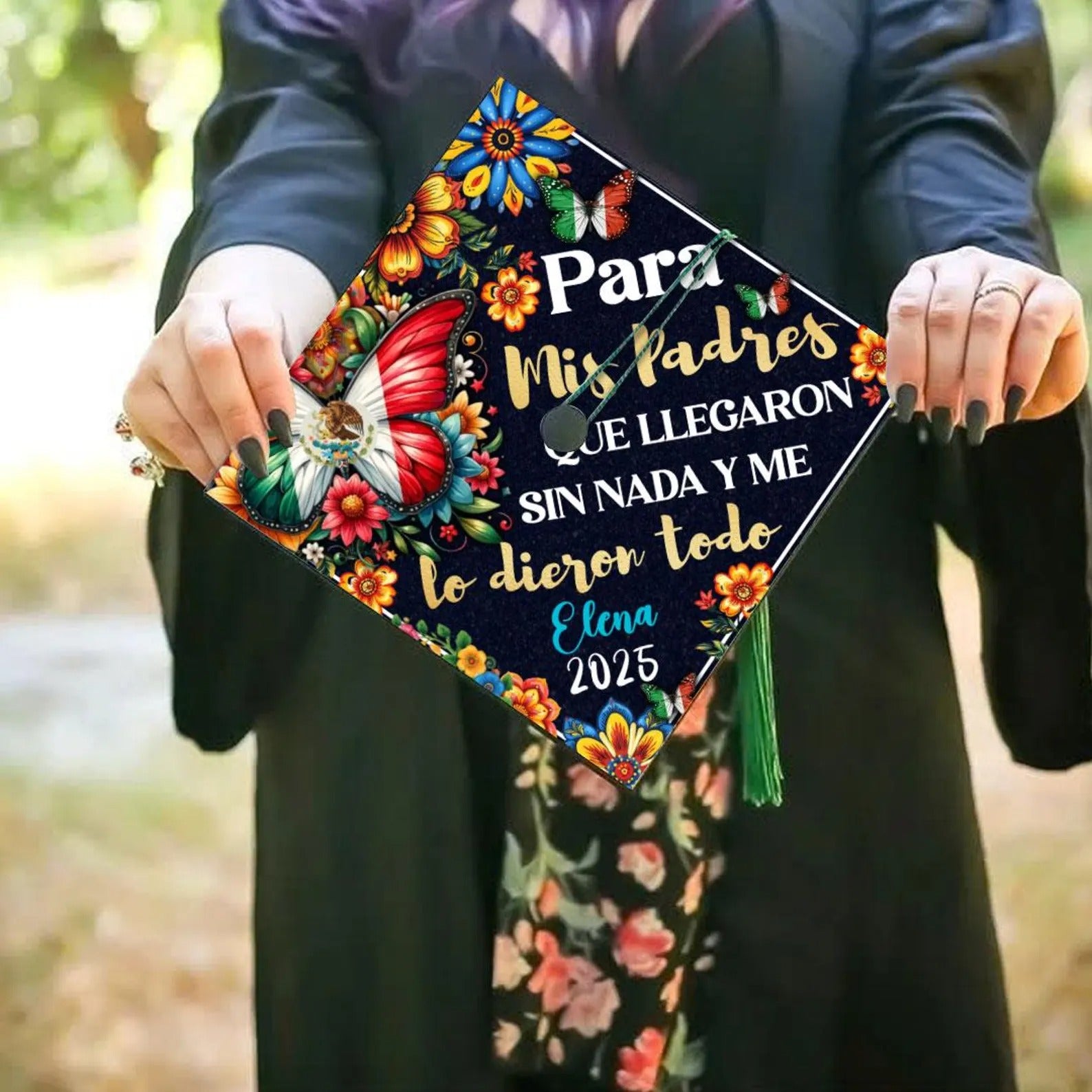 Custom Mexican Graduation Cap Topper, Personalized Para Mis Padre Grad Cap