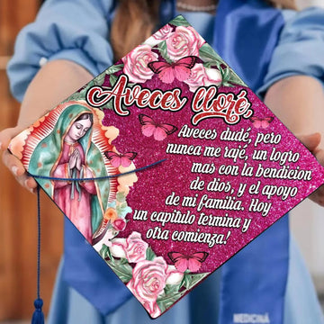 Virgin Mary Graduation Cap Topper, Mexican Virgencita Grad Cap