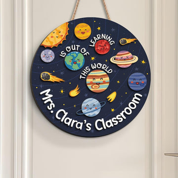 Personalized Teacher 3D Door Hanger, Solar System Teacher Door Sign, Teacher Appreciation Gift, Welcome Classroom Sign