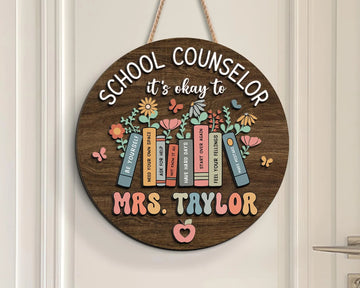 Personalized 3D School Counselor Name Sign, Counselor Door Hanger, Back To School Gift, Gift for School Psychologist