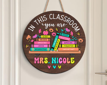 Personalized 3D Teacher Sign, Back to School Gift, Custom Teacher Name Welcome Sign, Inspirational Classroom Decor