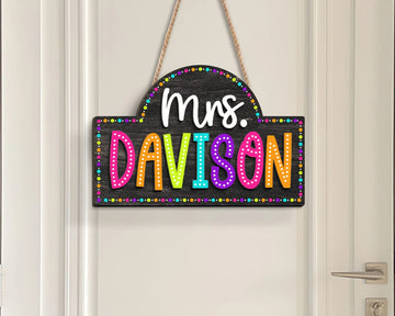 Personalized 3D Teacher Door Hanger, Teacher Dot Dalmatian Signs, Classroom Door Sign, Back to School Gift for Teachers