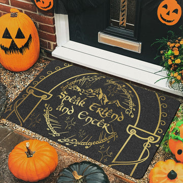 Speak Friend and Enter Doormat – Fantasy Inspired Welcome Mat – LOTR Front Porch Decor for Nerdy Homes
