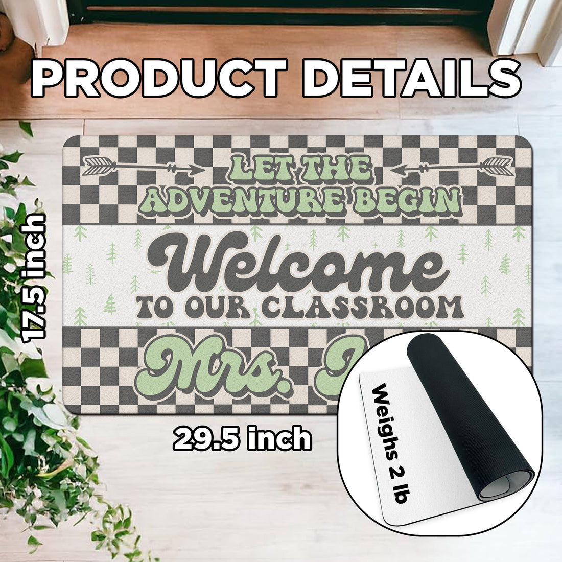 Let the Adventure Begin Classroom Doormat | Custom National Park Theme Mat for Doorway or Entryway Decor