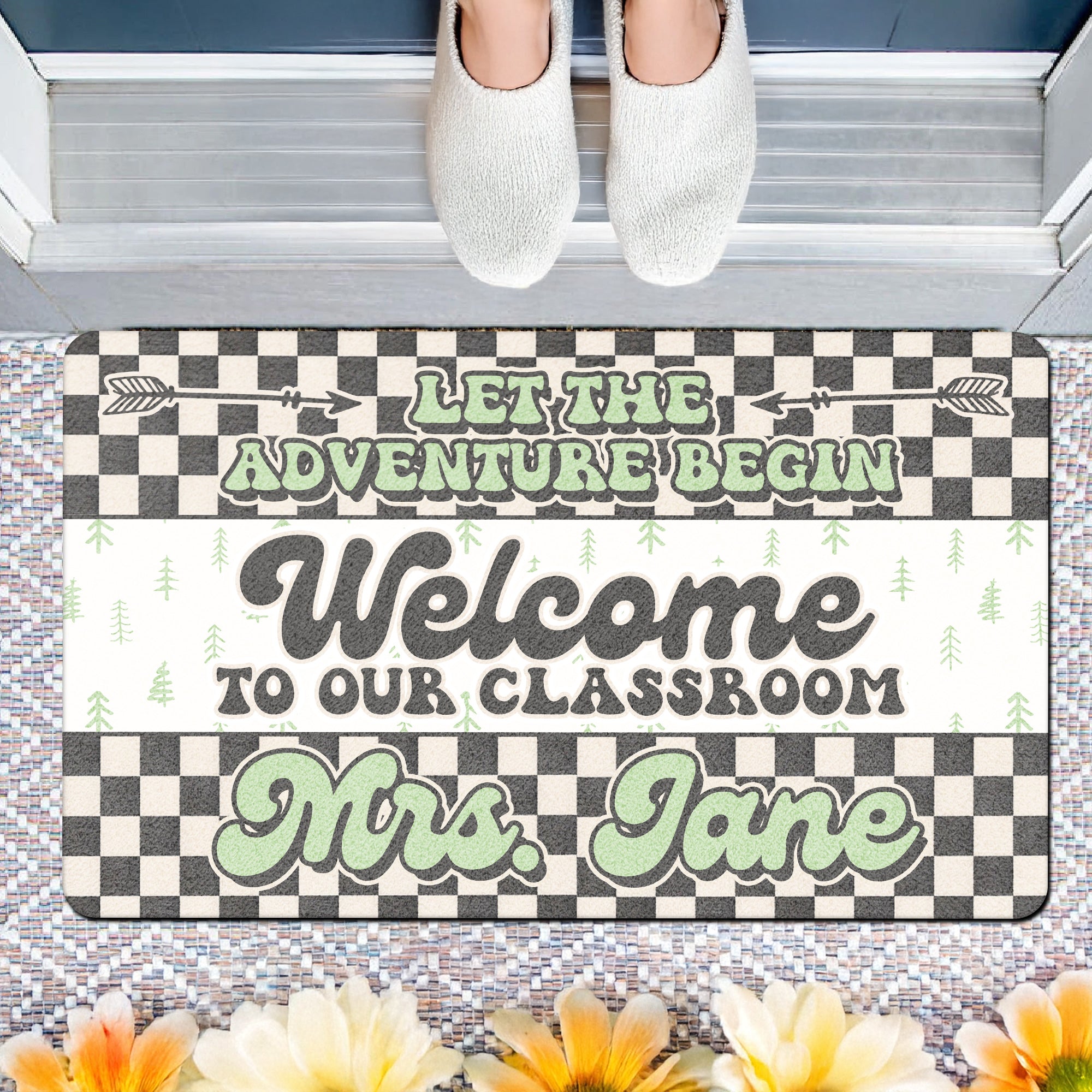 Let the Adventure Begin Classroom Doormat | Custom National Park Theme Mat for Doorway or Entryway Decor