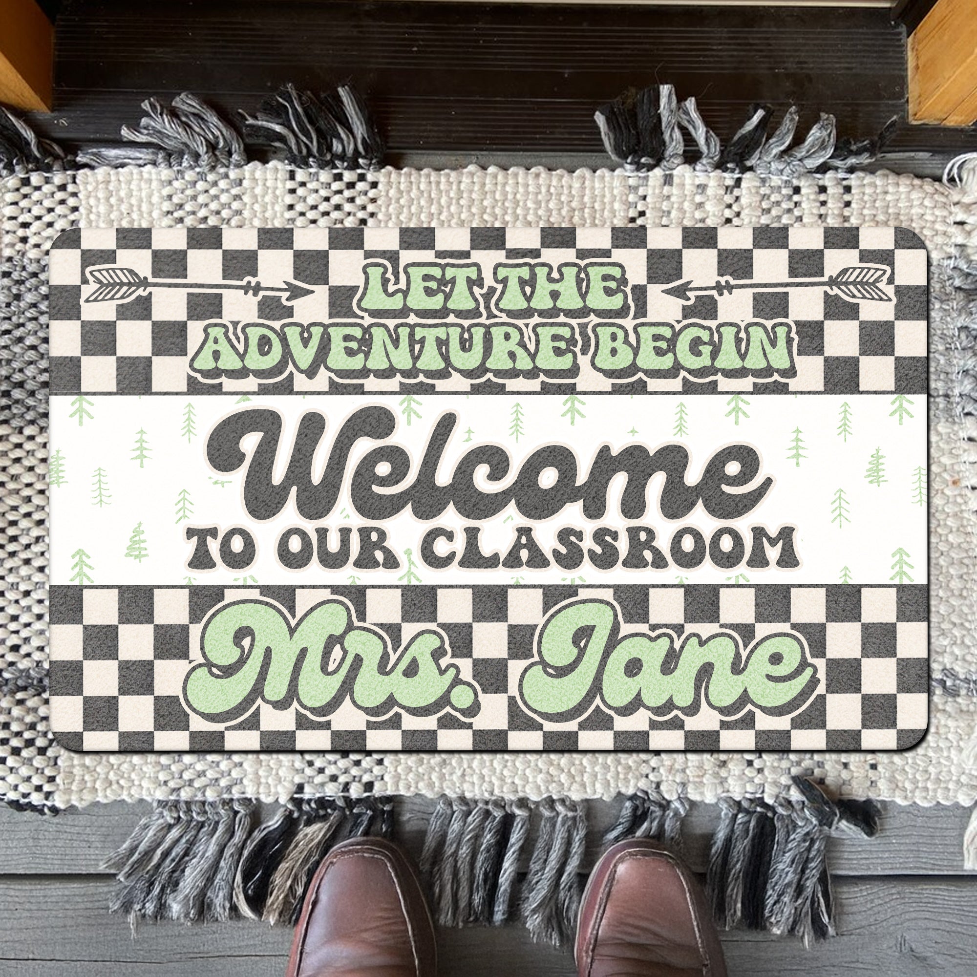 Let the Adventure Begin Classroom Doormat | Custom National Park Theme Mat for Doorway or Entryway Decor