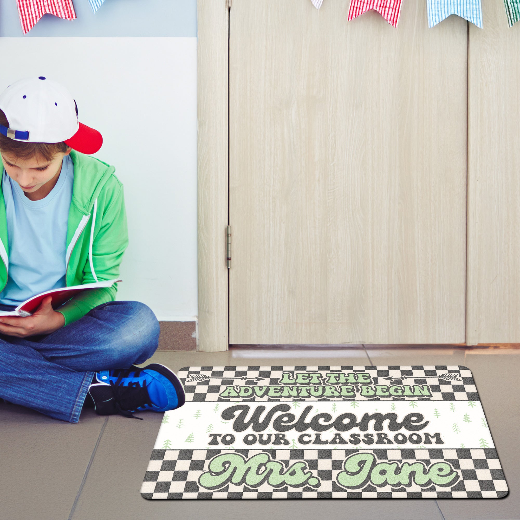 Let the Adventure Begin Classroom Doormat | Custom National Park Theme Mat for Doorway or Entryway Decor