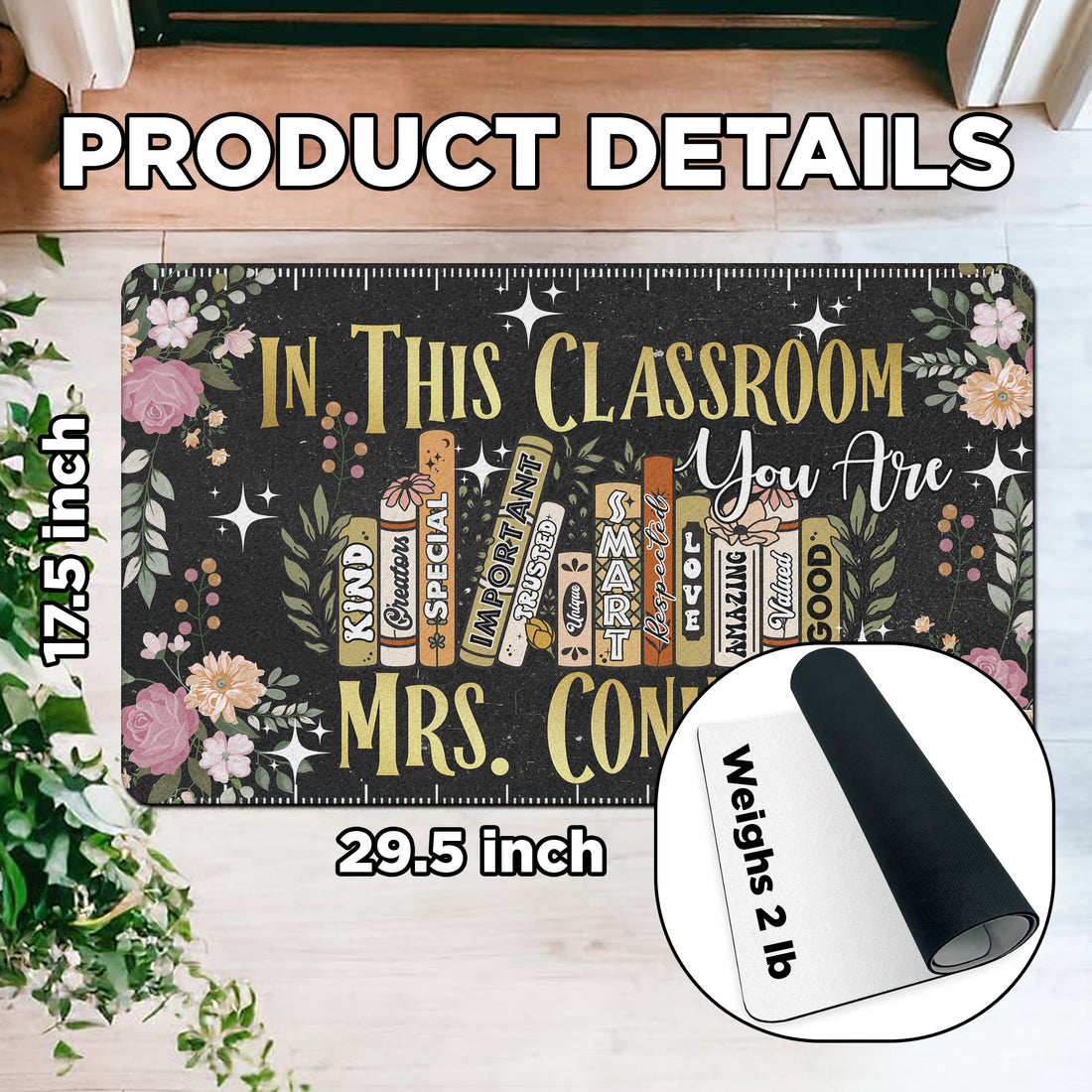 Inspirational Teacher Doormat - “In This Classroom You Are” Welcome Mat - Custom Back to School Rug