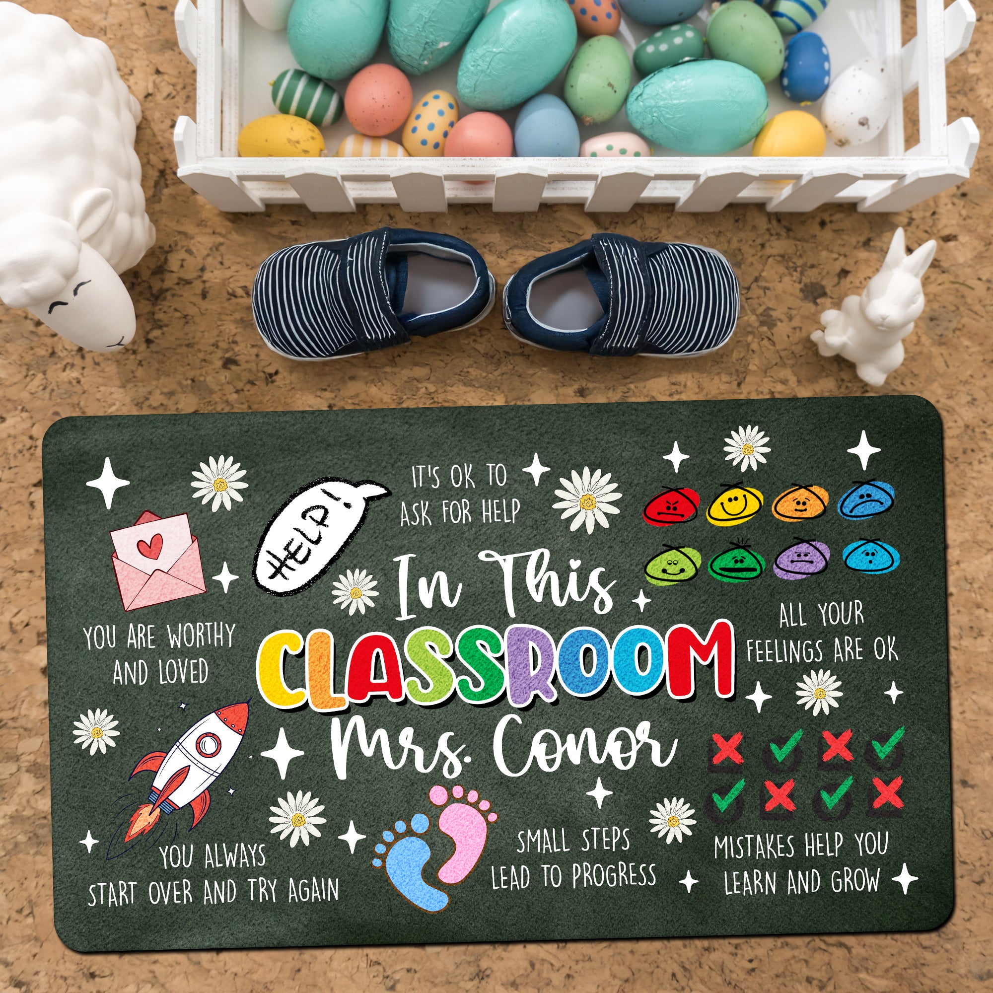 Personalized Special Education Doormat - Custom Teacher Welcome Mat - Positive Affirmation Rug for Classroom - Back to School Decor