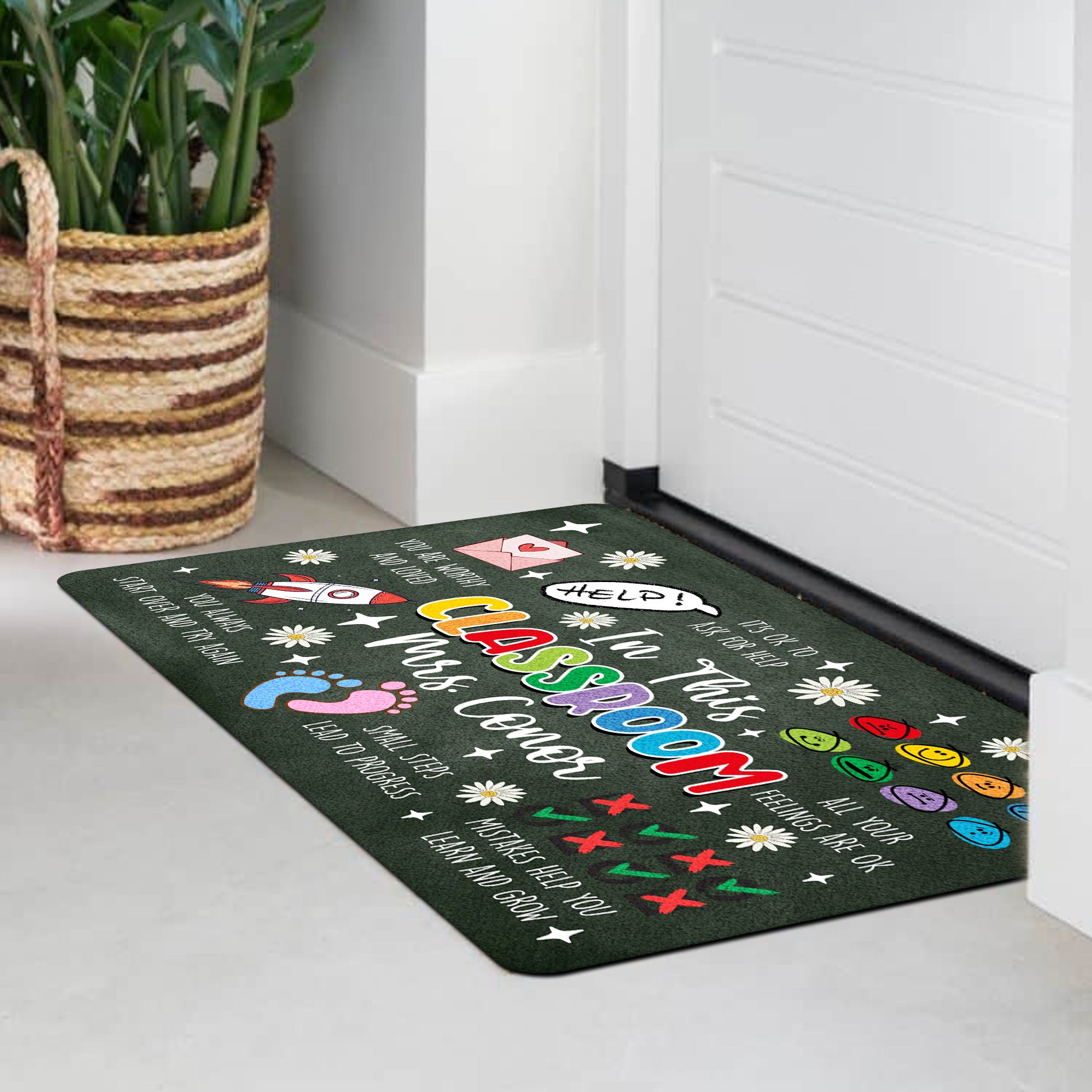 Personalized Special Education Doormat - Custom Teacher Welcome Mat - Positive Affirmation Rug for Classroom - Back to School Decor