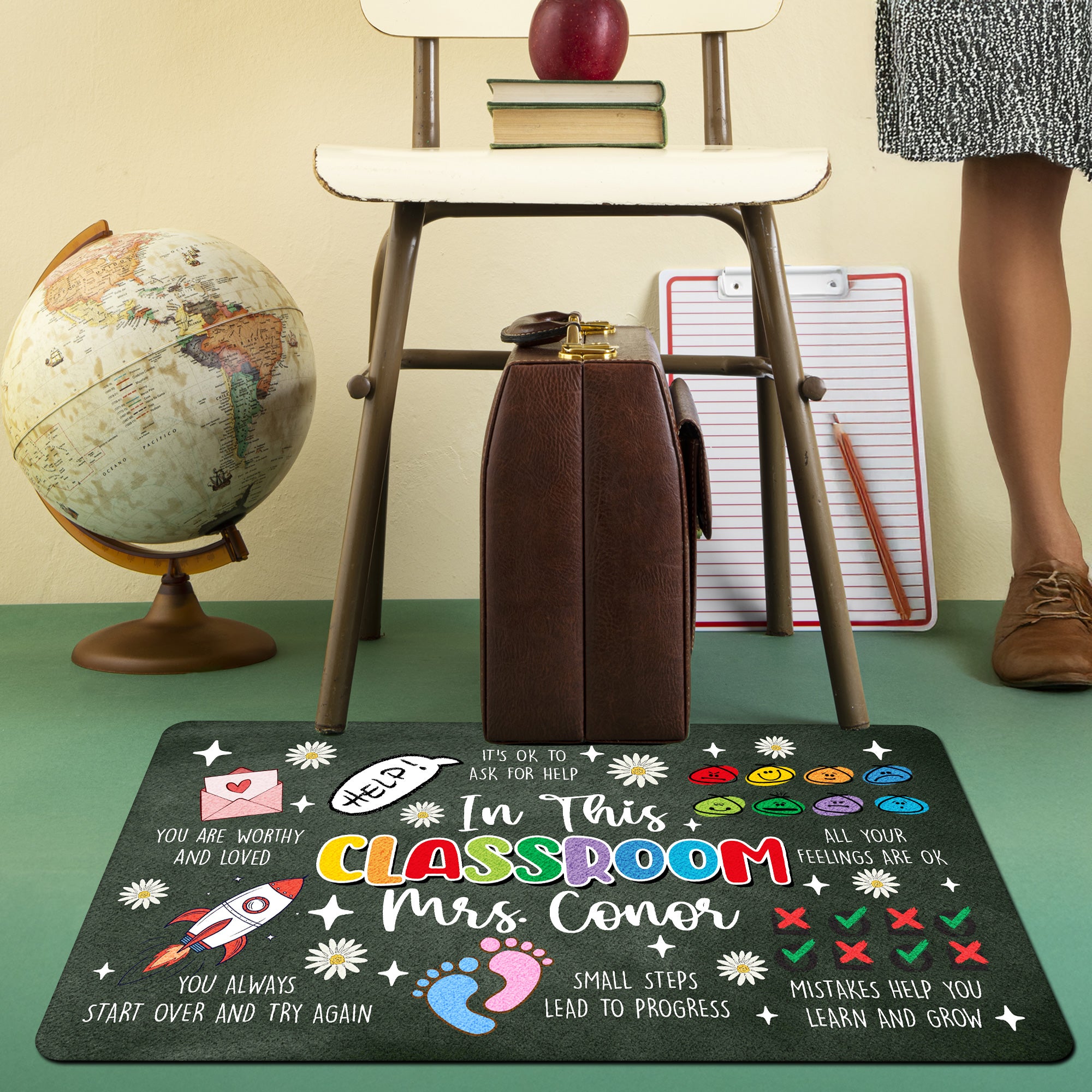 Personalized Special Education Doormat - Custom Teacher Welcome Mat - Positive Affirmation Rug for Classroom - Back to School Decor
