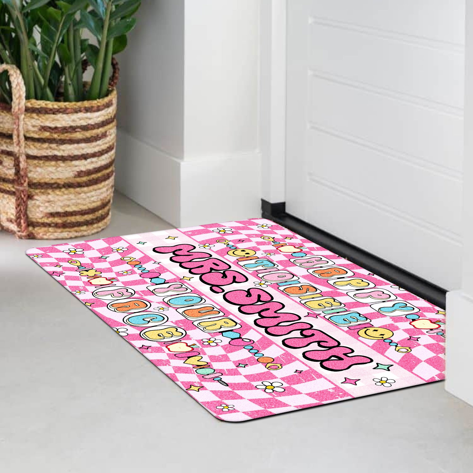 Happy to See Your Face Doormat - Cute Teacher Welcome Mat - Personalized Classroom Decor - Back to School Gift for Teachers