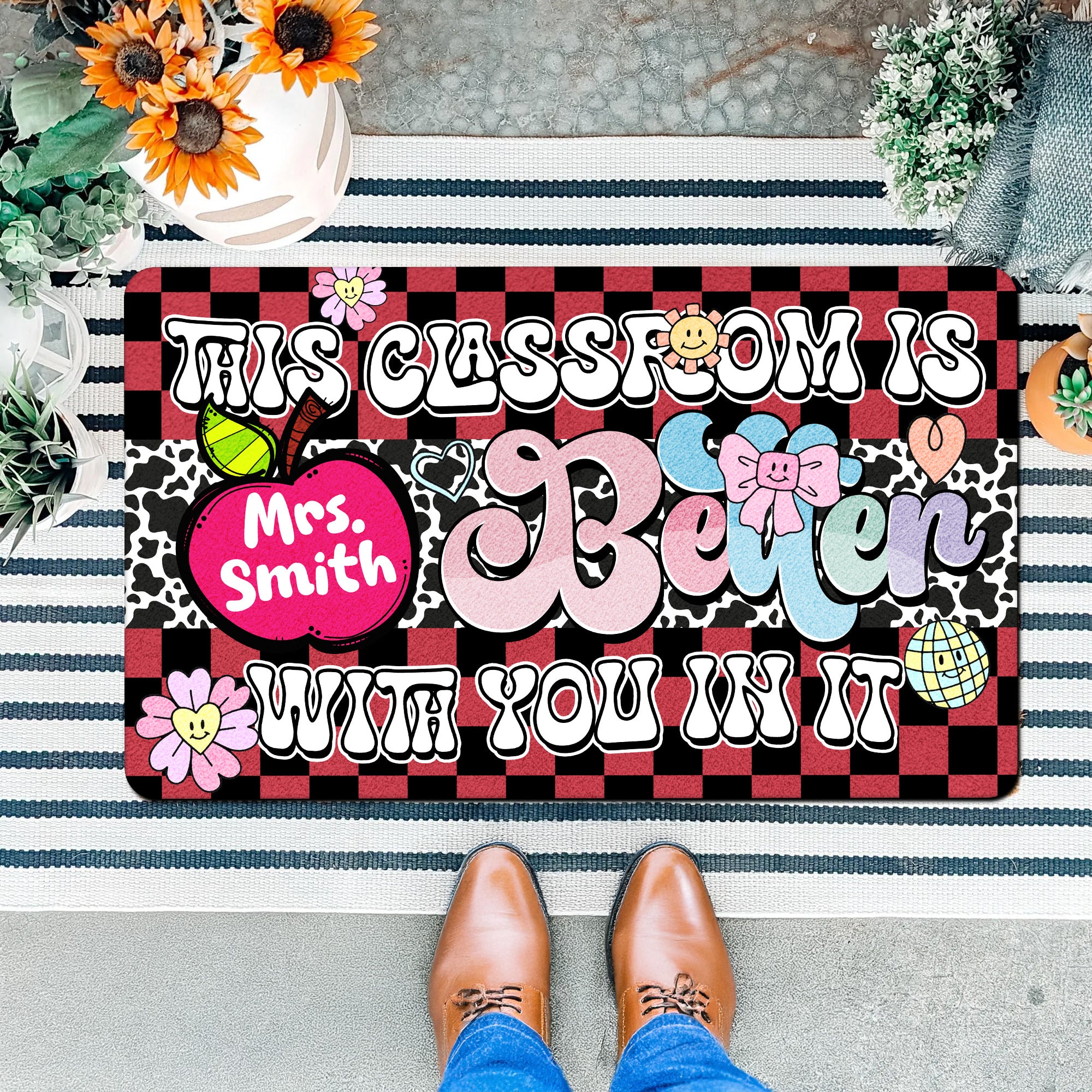 This Classroom Is Better With You In It Doormat - Personalized Teacher Welcome Mat - Cute Classroom Decor - Back to School Gift