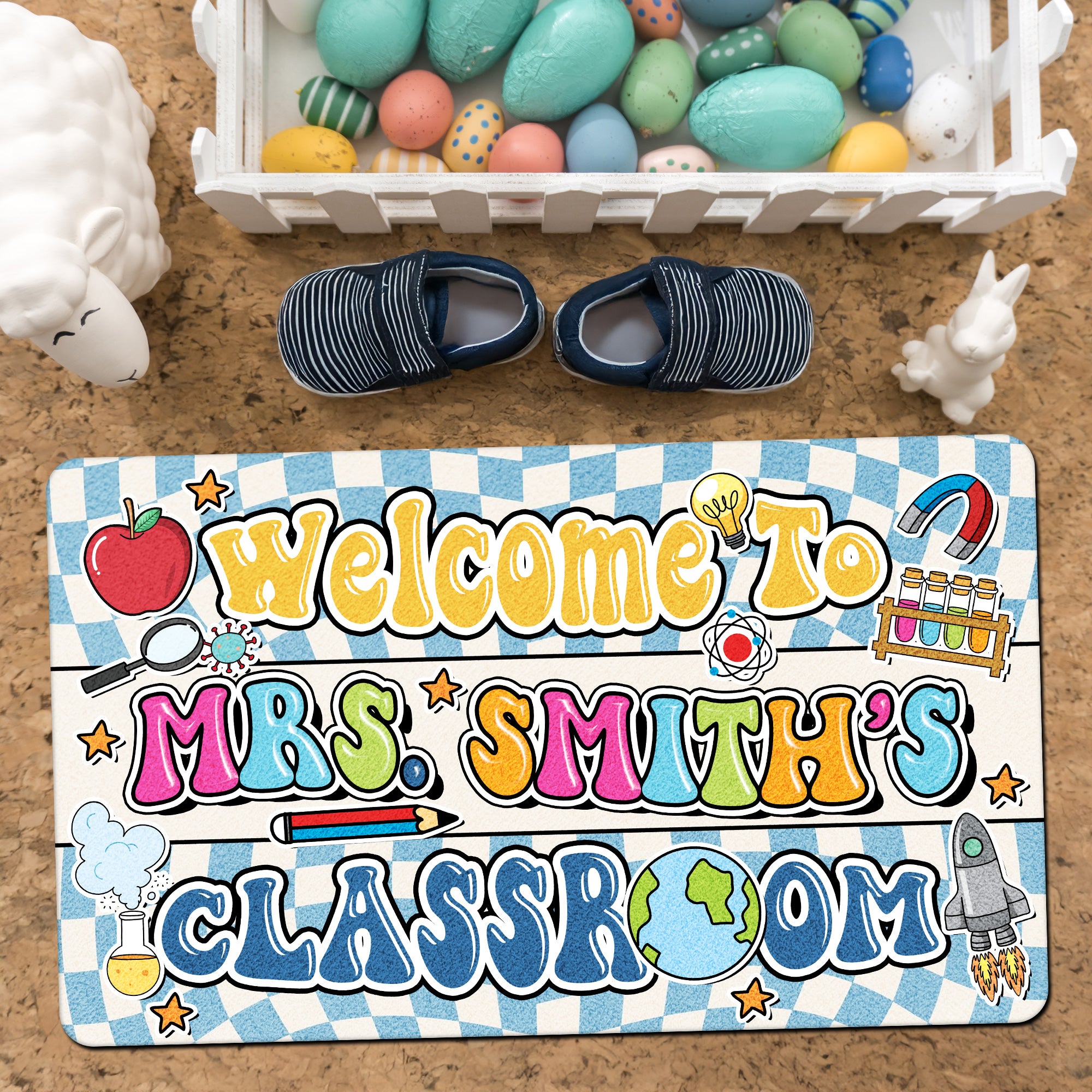 Science Teacher Doormat - Welcome to the Classroom Mat - Personalized STEM Decor for Science Lovers