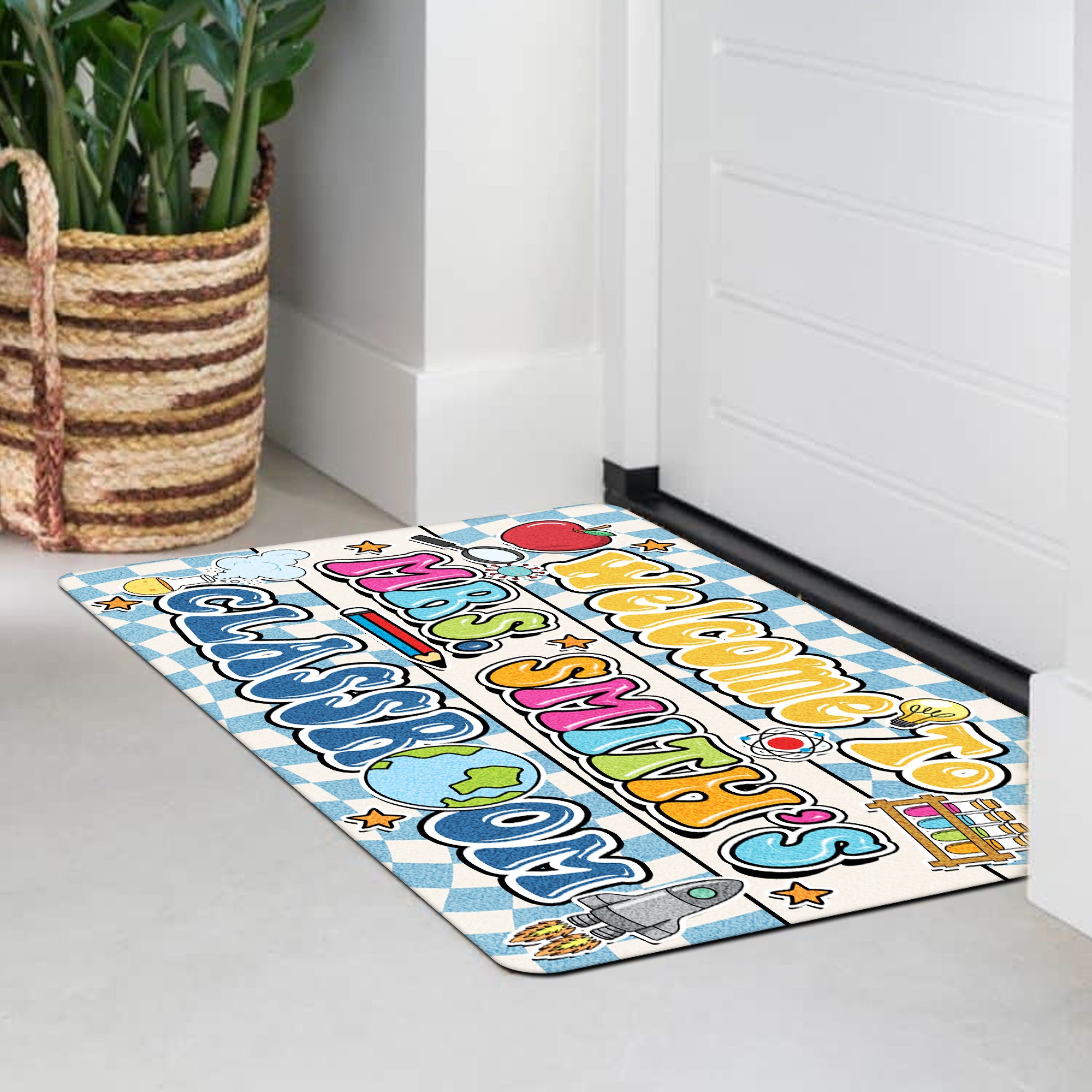 Science Teacher Doormat - Welcome to the Classroom Mat - Personalized STEM Decor for Science Lovers