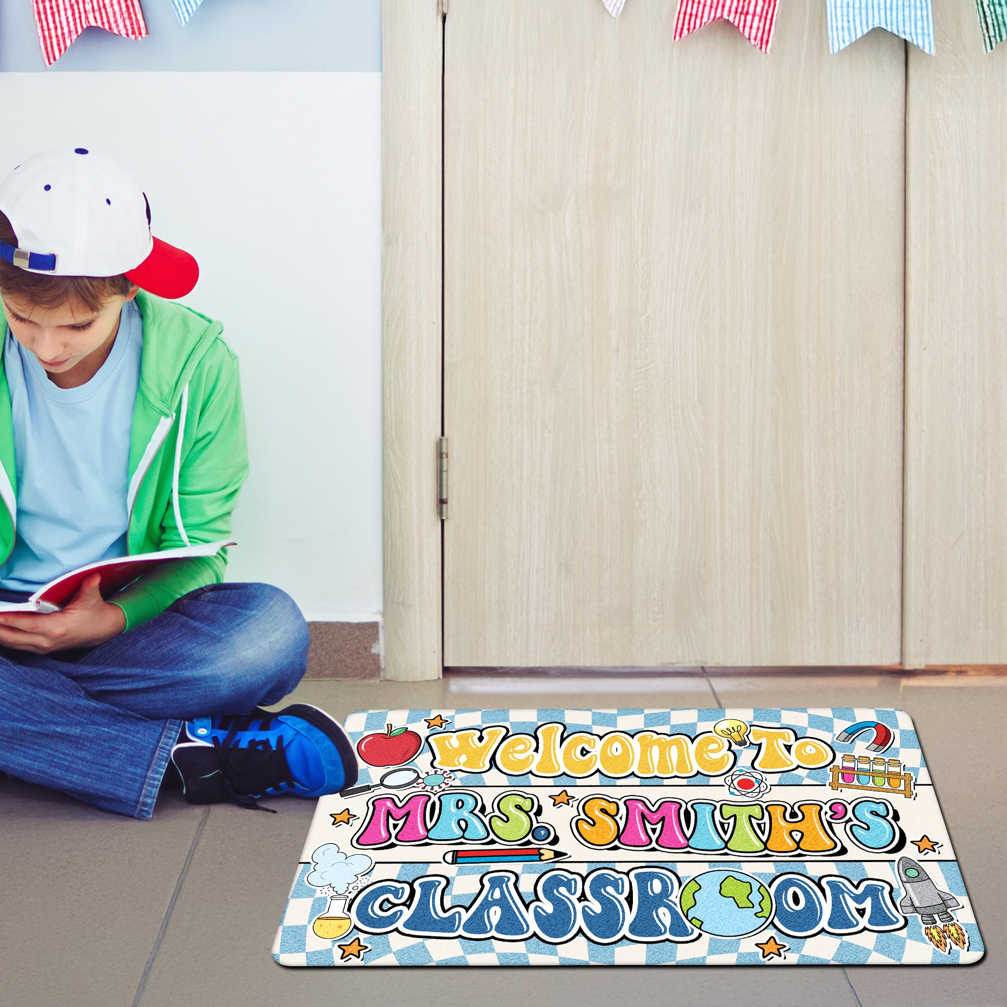 Science Teacher Doormat - Welcome to the Classroom Mat - Personalized STEM Decor for Science Lovers