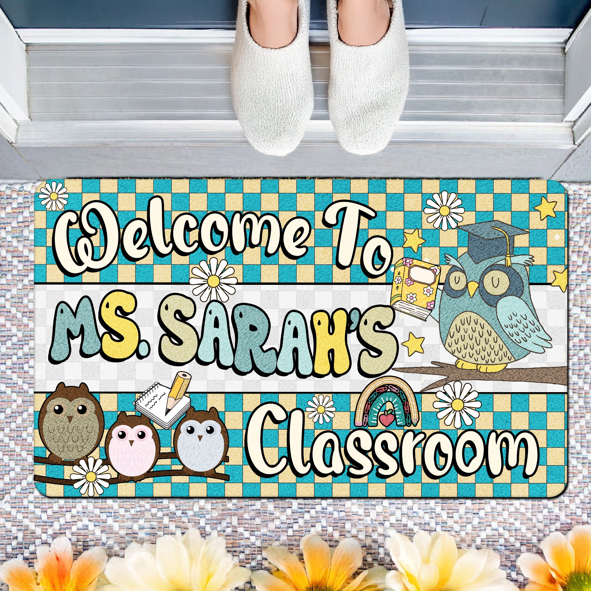 Owl Classroom Doormat - Welcome to the Classroom Rug - Personalized Back to School Teacher Decor