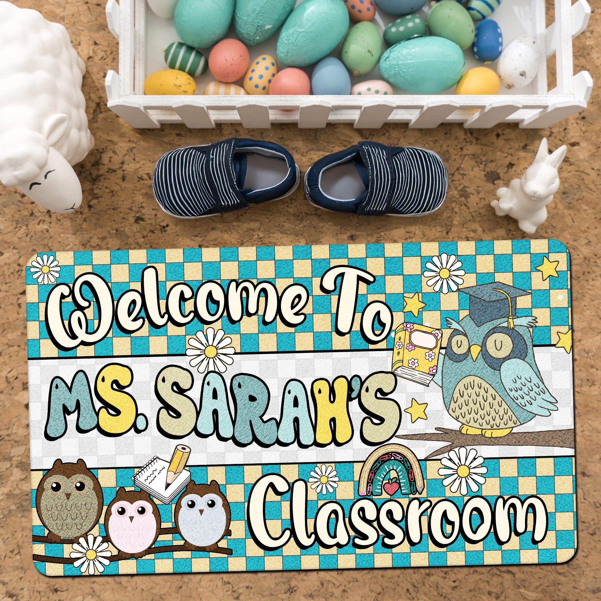 Owl Classroom Doormat - Welcome to the Classroom Rug - Personalized Back to School Teacher Decor