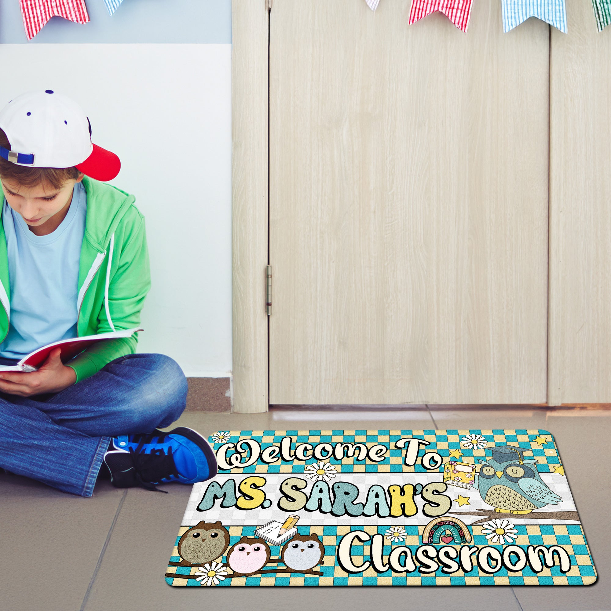 Owl Classroom Doormat - Welcome to the Classroom Rug - Personalized Back to School Teacher Decor