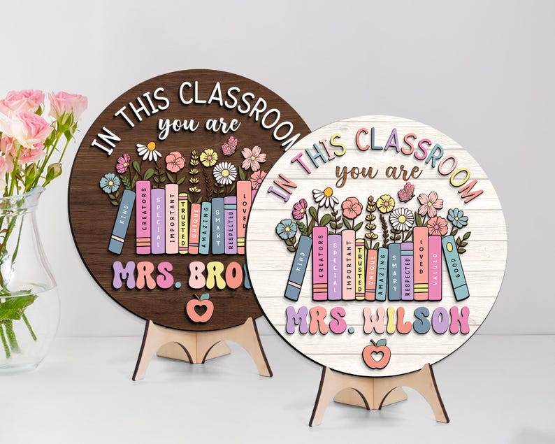 Personalized Teacher Door Sign, Teacher Gifts, Classroom Door Hanger