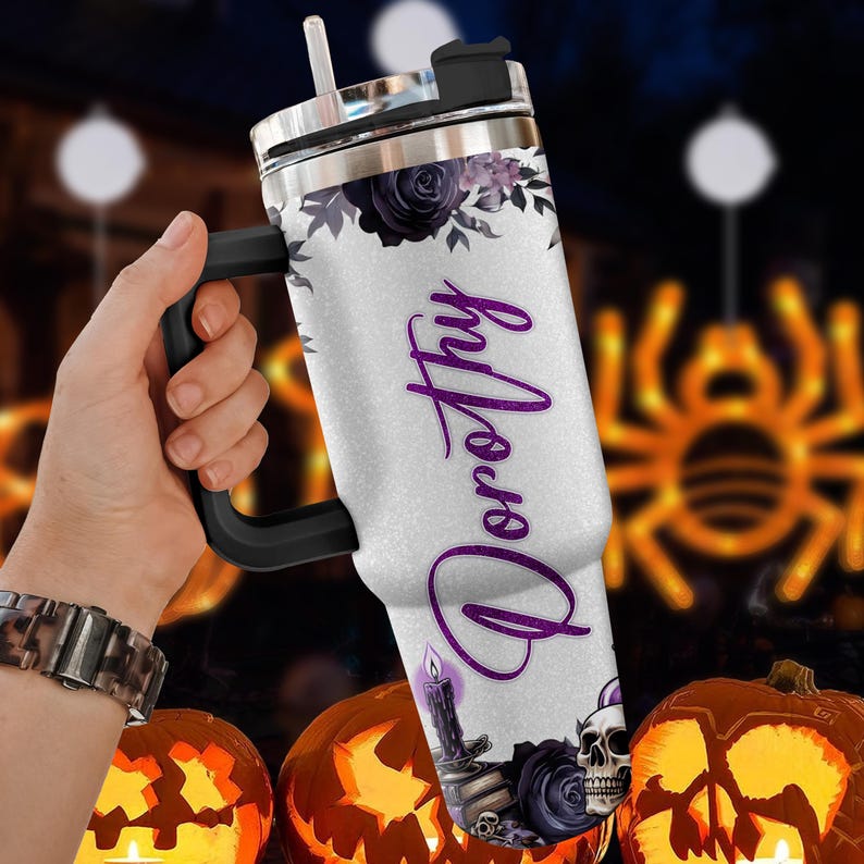 Personalized Witches Brew Tumbler 40oz | Halloween Coffee Cup with Custom Name