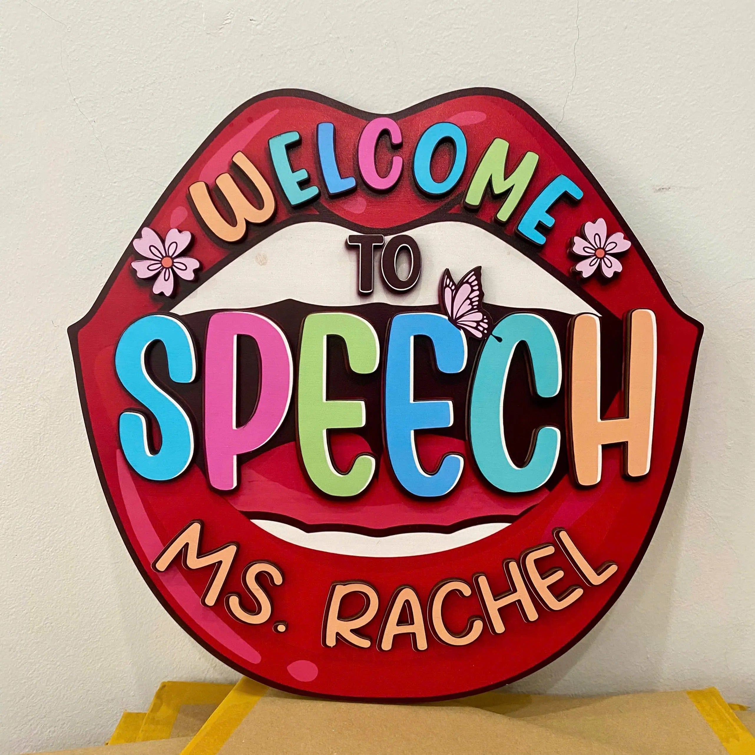 Custom Speech Therapy Door Sign, Slp Room Decor, Speech Room Wood Sign, SLP Teacher Custom Name Sign