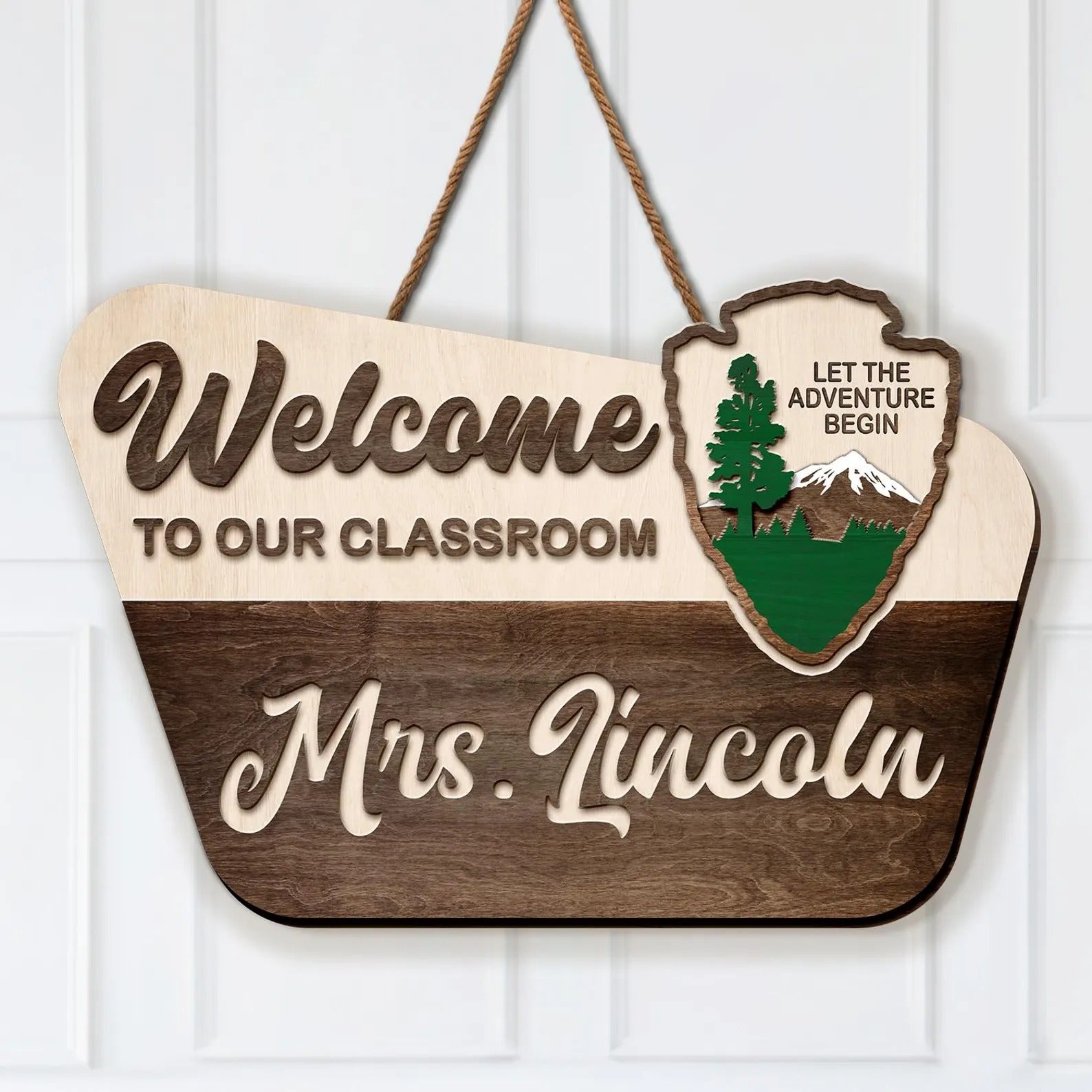 Personalized Back To School Teacher Gift, Custom Welcome Teacher Door Sign, National Park Teacher Door Hanger