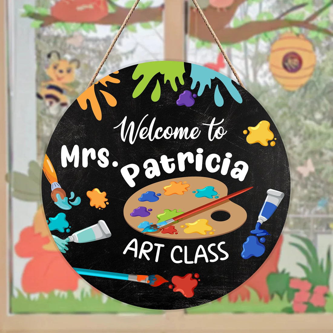 Personalized Art Teacher Desk Name Plate, Custom Gifts for Art Teachers, 3D Color Palette Teacher Name Sign