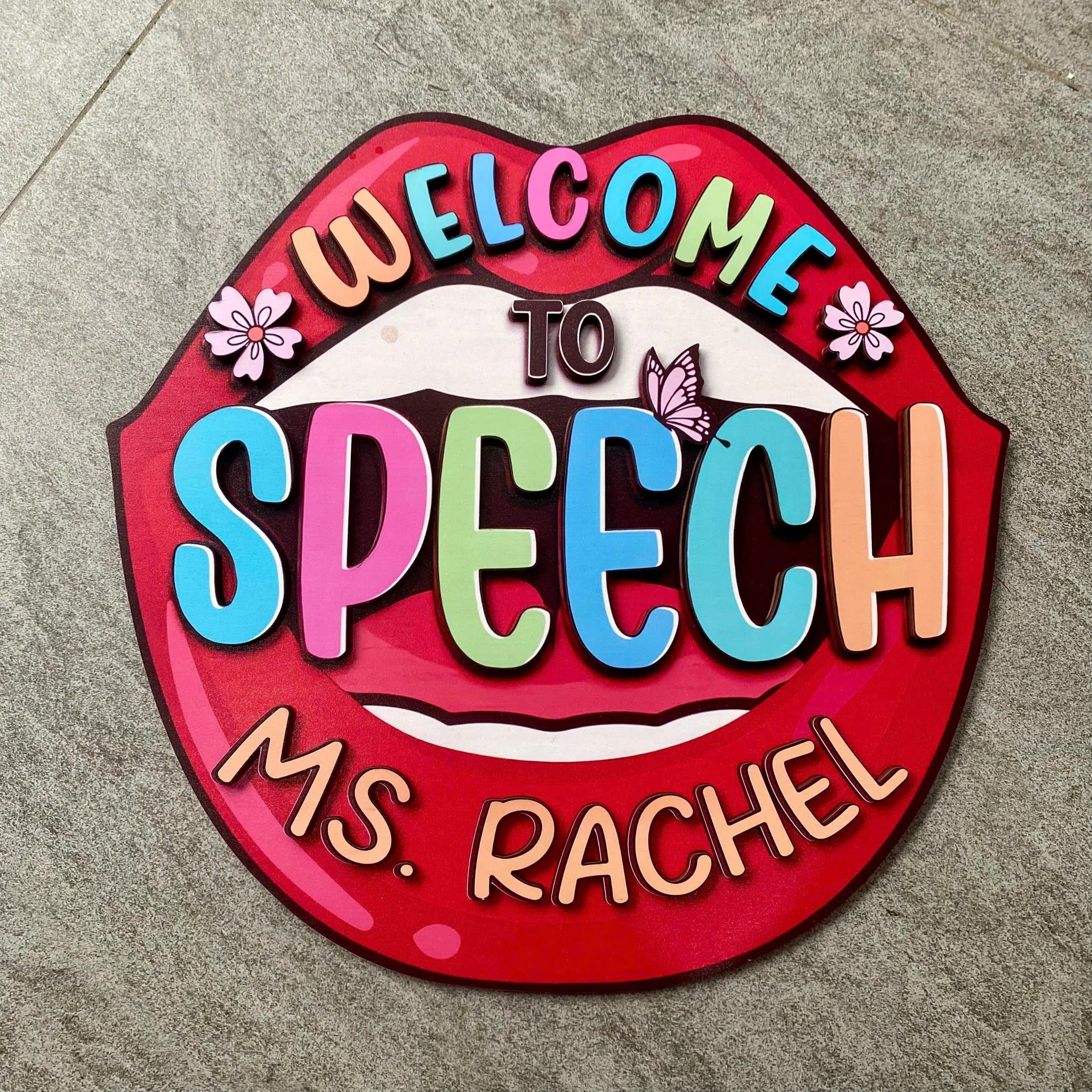 Custom Speech Therapy Door Sign, Slp Room Decor, Speech Room Wood Sign, SLP Teacher Custom Name Sign