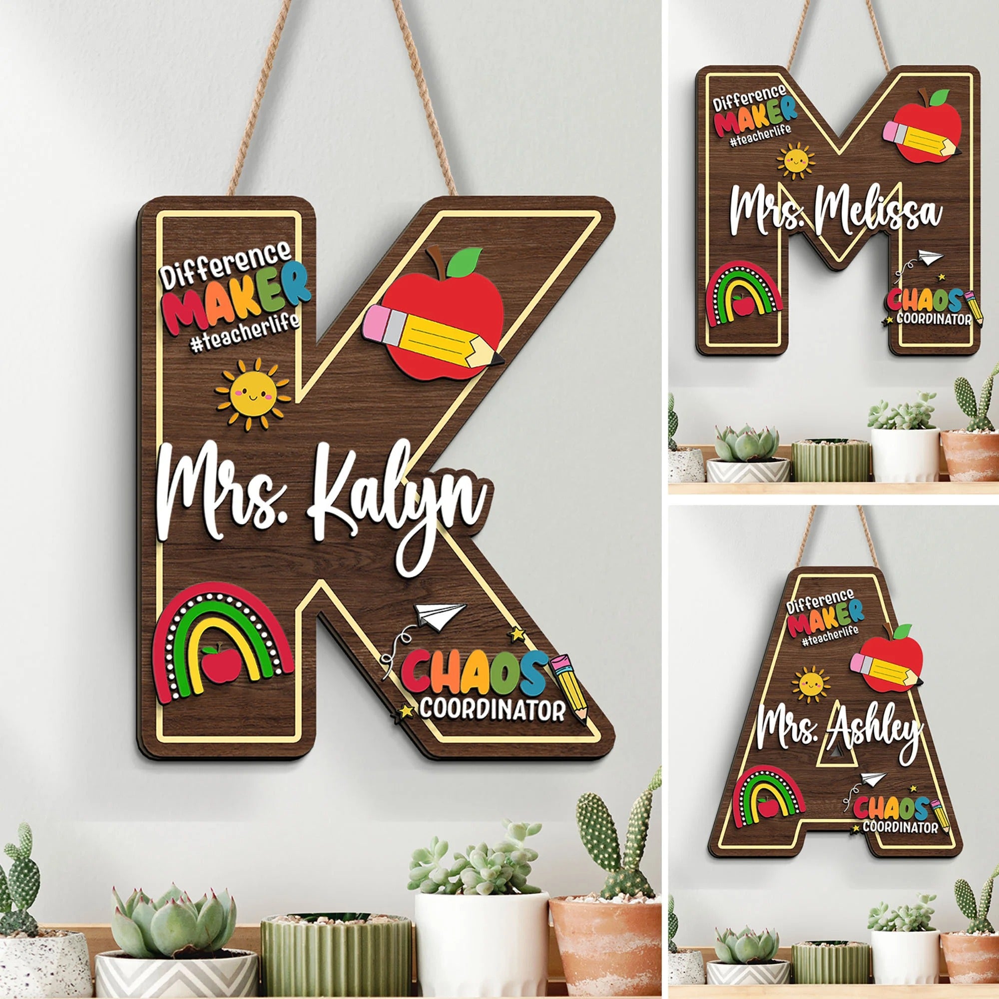 Custom Teacher Name Sign, Teacher Door Hanger, Back To School, Personalized Teacher Sign, Teacher Welcome Sign