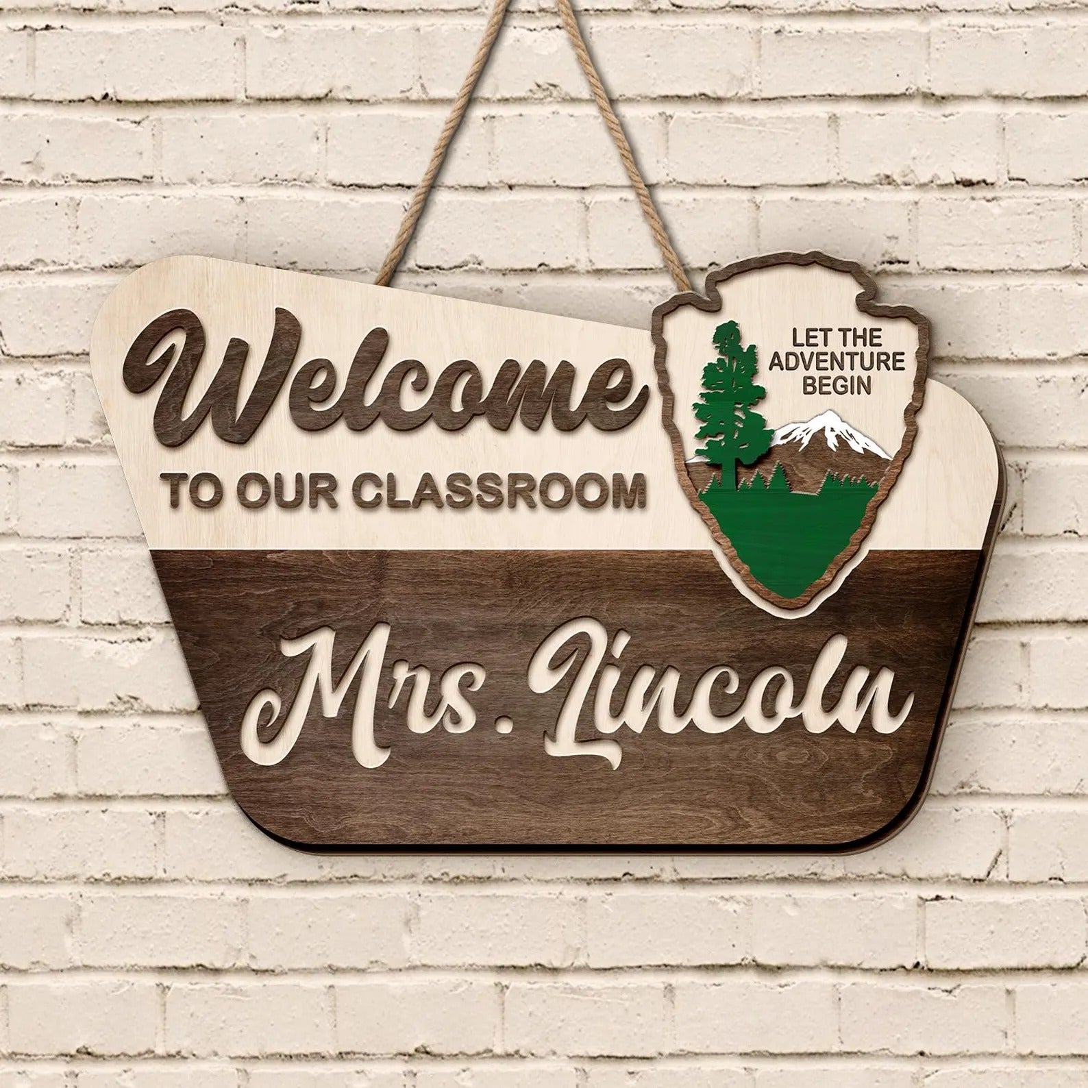 Personalized Back To School Teacher Gift, Custom Welcome Teacher Door Sign, National Park Teacher Door Hanger
