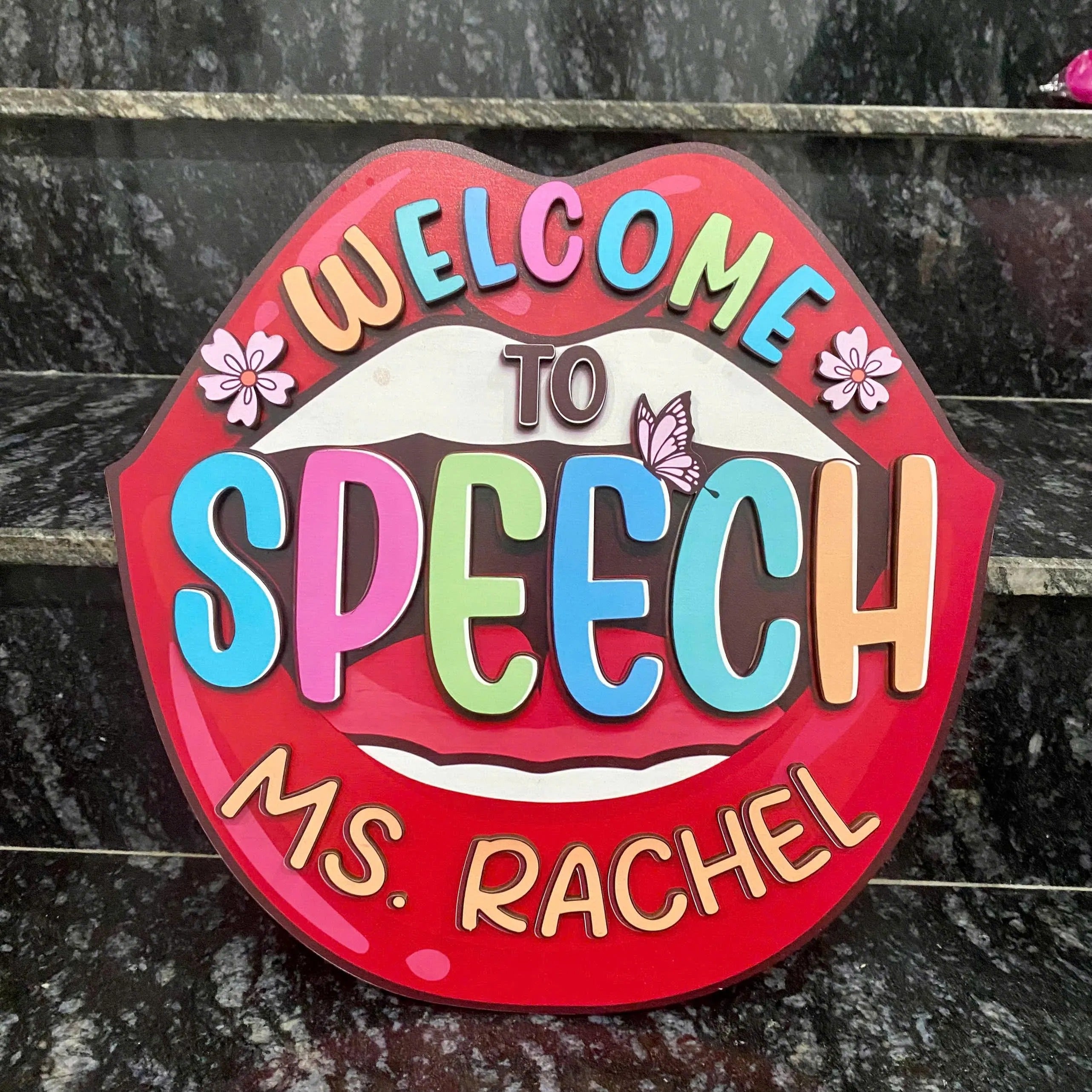 Custom Speech Therapy Door Sign, Slp Room Decor, Speech Room Wood Sign, SLP Teacher Custom Name Sign