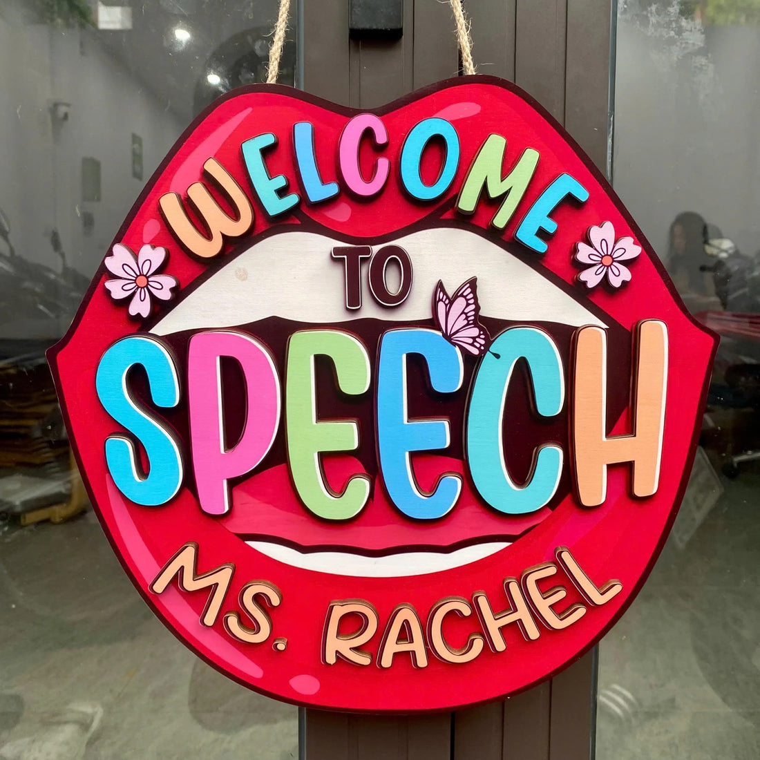Custom Speech Therapy Door Sign, Slp Room Decor, Speech Room Wood Sign, SLP Teacher Custom Name Sign