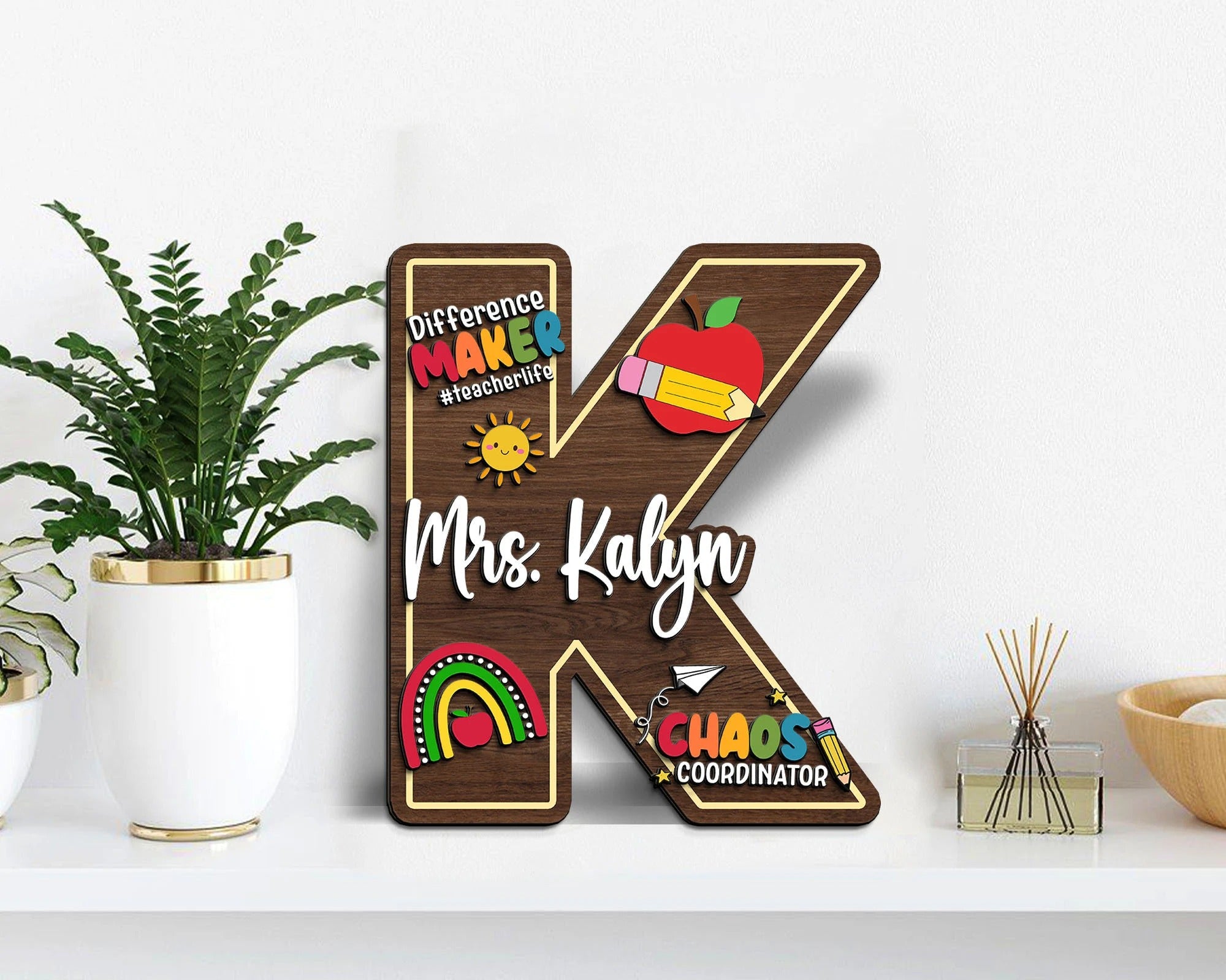 Custom Teacher Name Sign, Teacher Door Hanger, Back To School, Personalized Teacher Sign, Teacher Welcome Sign