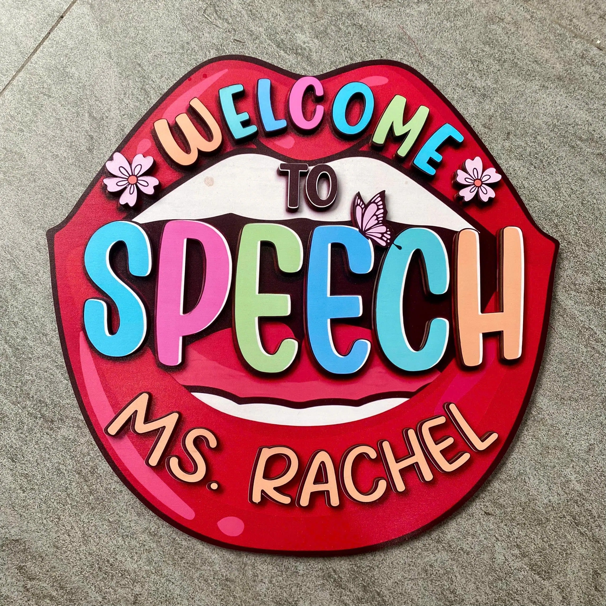 Custom Speech Therapy Door Sign, Slp Room Decor, Speech Room Wood Sign, SLP Teacher Custom Name Sign