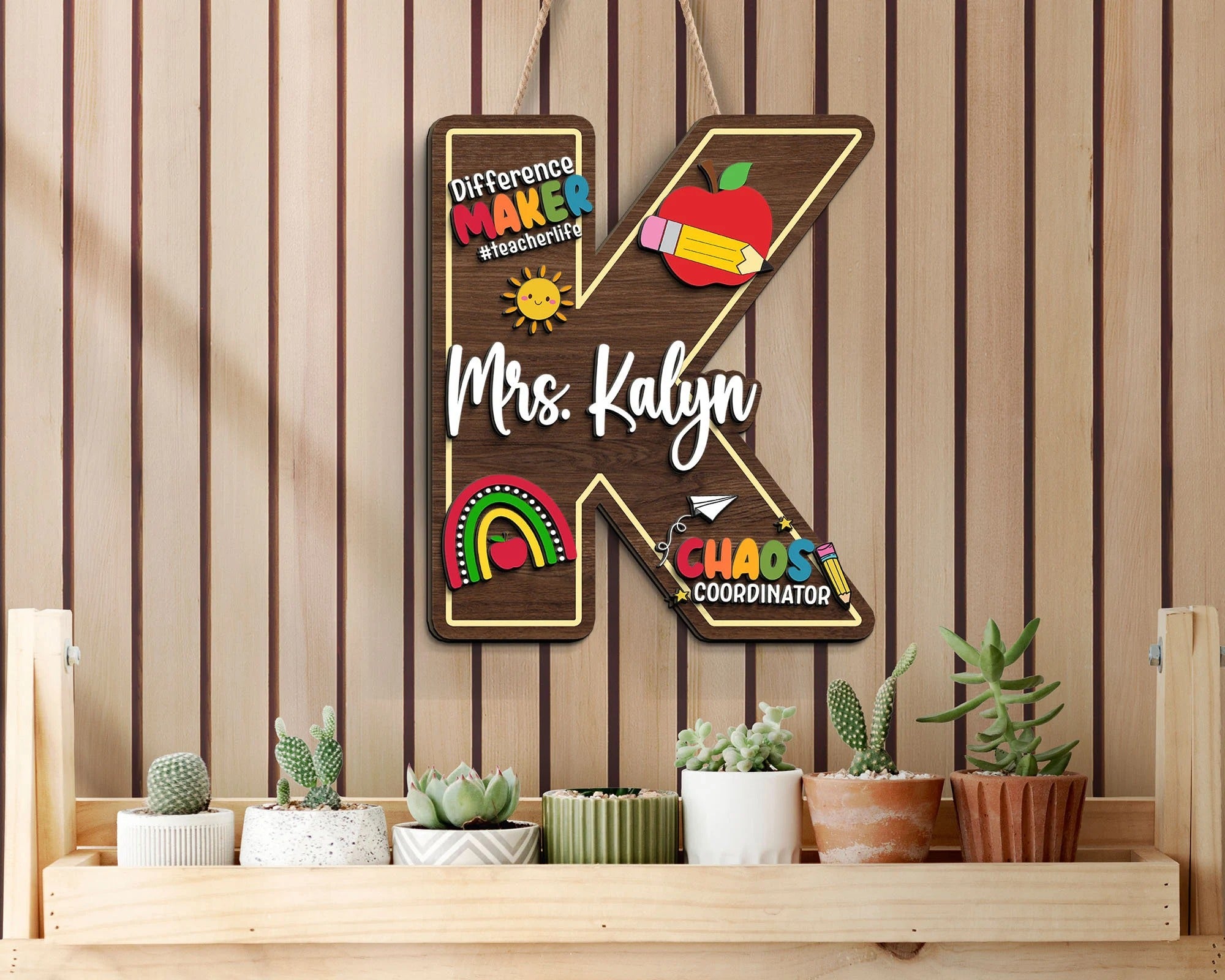 Custom Teacher Name Sign, Teacher Door Hanger, Back To School, Personalized Teacher Sign, Teacher Welcome Sign
