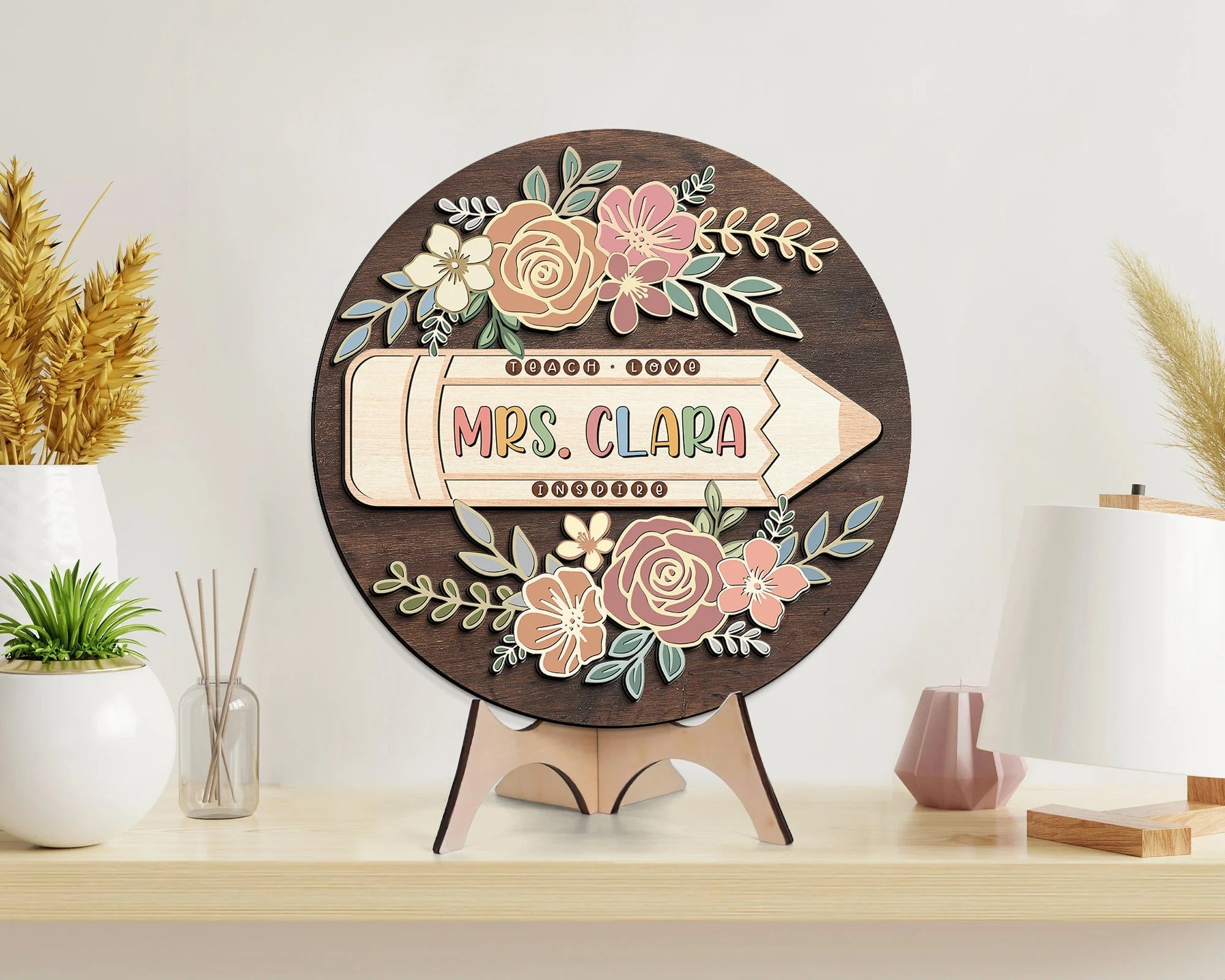 Personalized 3D Teacher Sign, Back to School Signs, Custom Teacher Door Hanger Gift