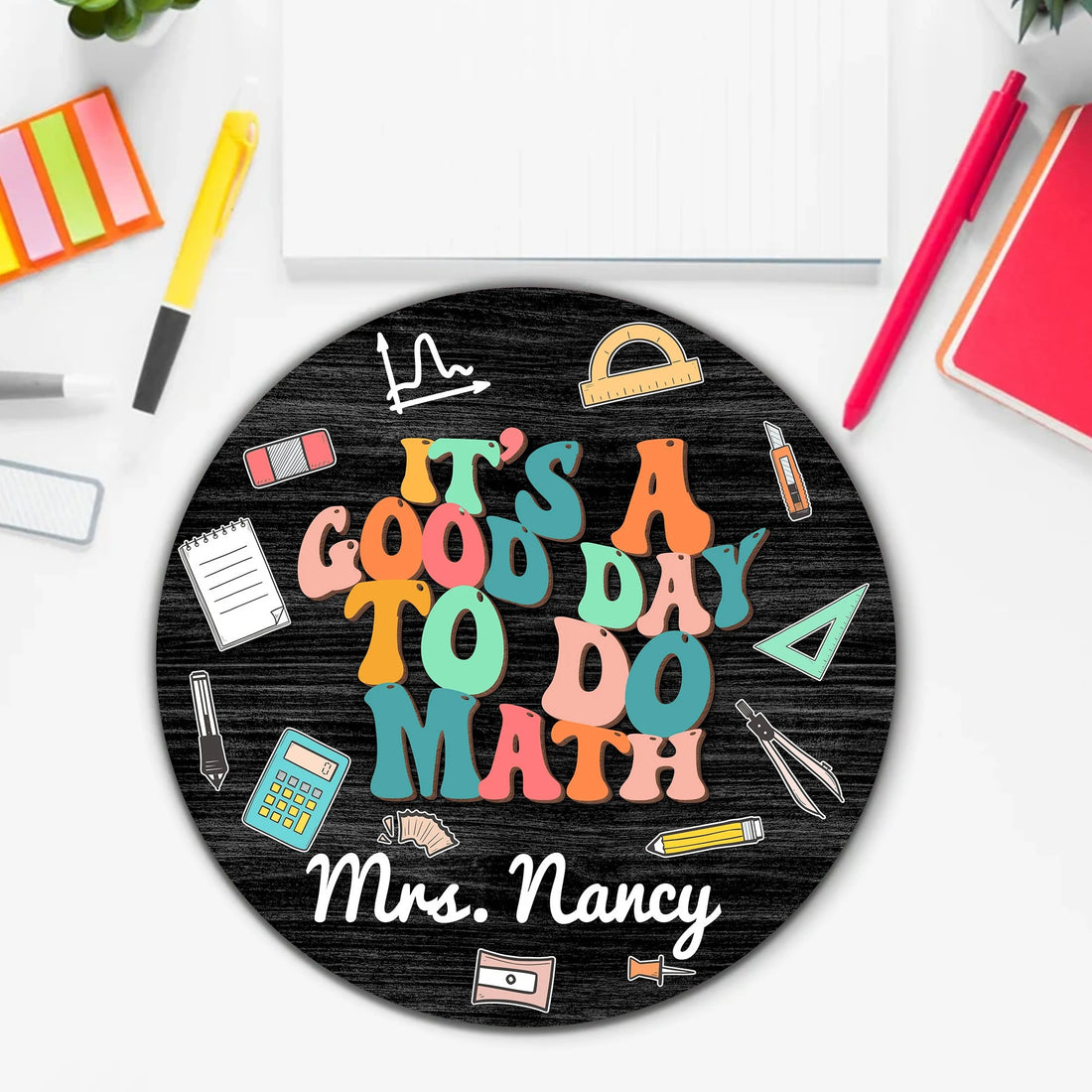 Custom Name Math Classroom Decor, It's A Good Day To Do Math Sign, Chalkboard Sign