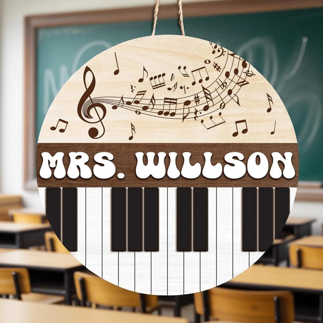 Customized Music Teacher 3D Door Hanger, Music Teacher Name Sign, Music Class Door Sign, Music Teacher Classroom Sign