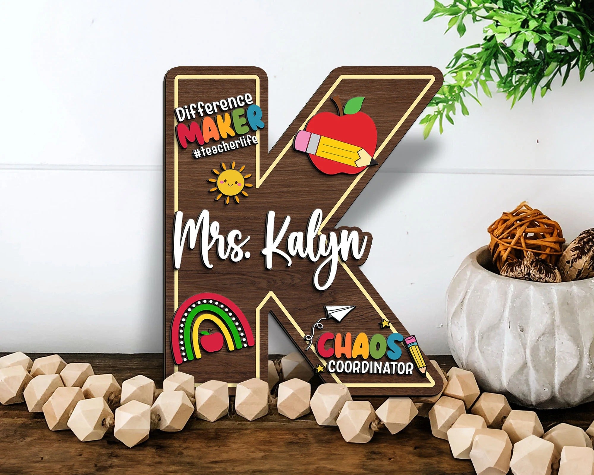 Custom Teacher Name Sign, Teacher Door Hanger, Back To School, Personalized Teacher Sign, Teacher Welcome Sign