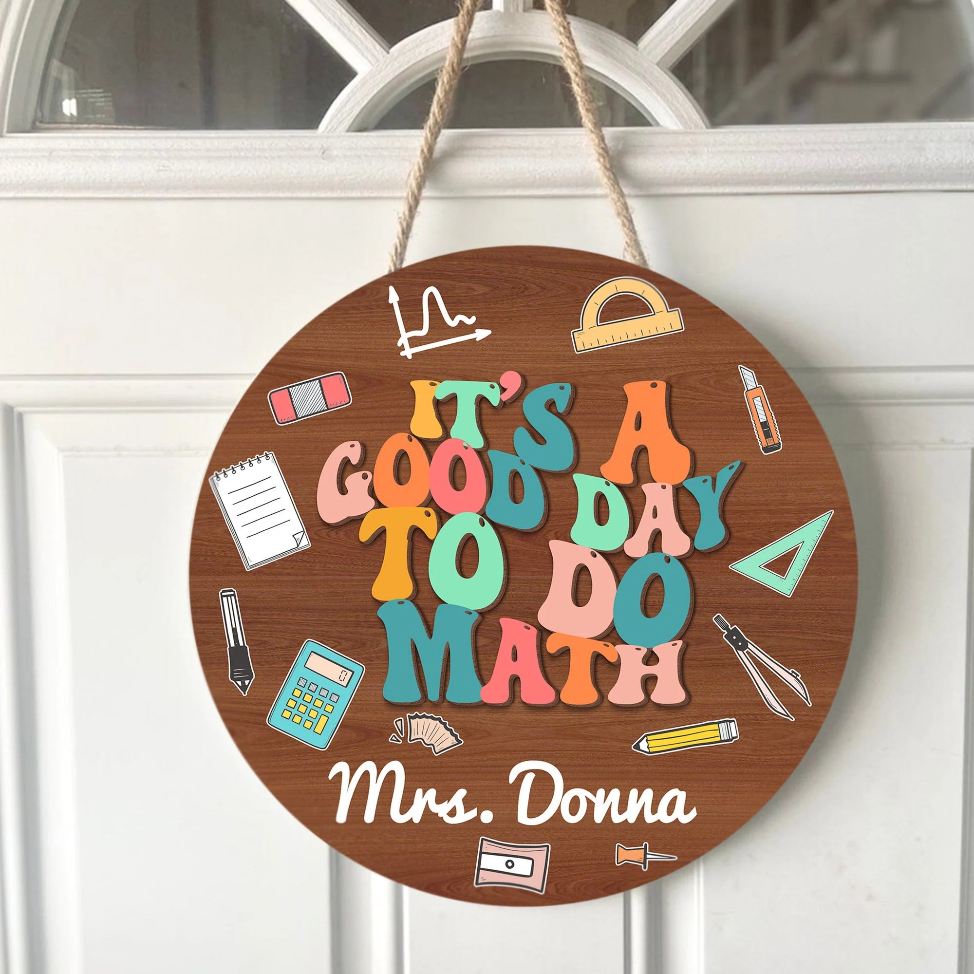 Custom Name Math Classroom Decor, It's A Good Day To Do Math Sign, Chalkboard Sign